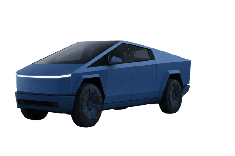 matte blue cyber truck