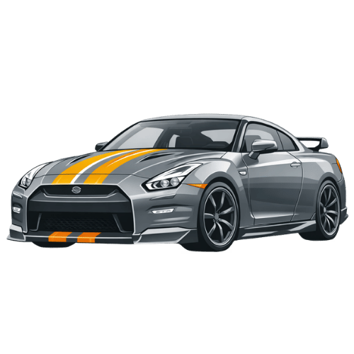 photo of racing stripes on gtr