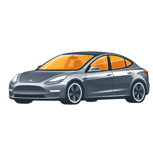 photo of window tints on model 3