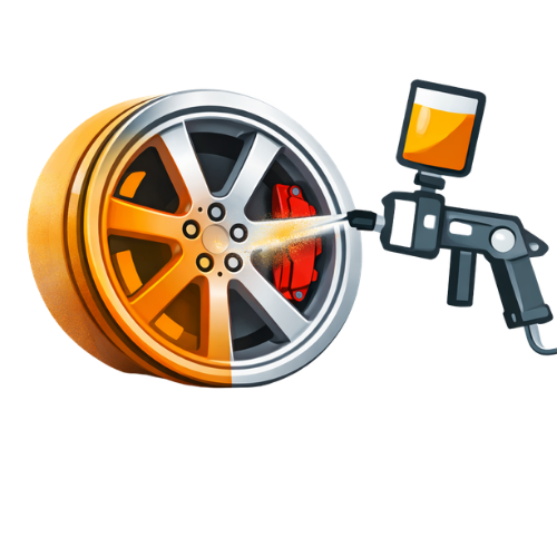 photo of powder coating on rims