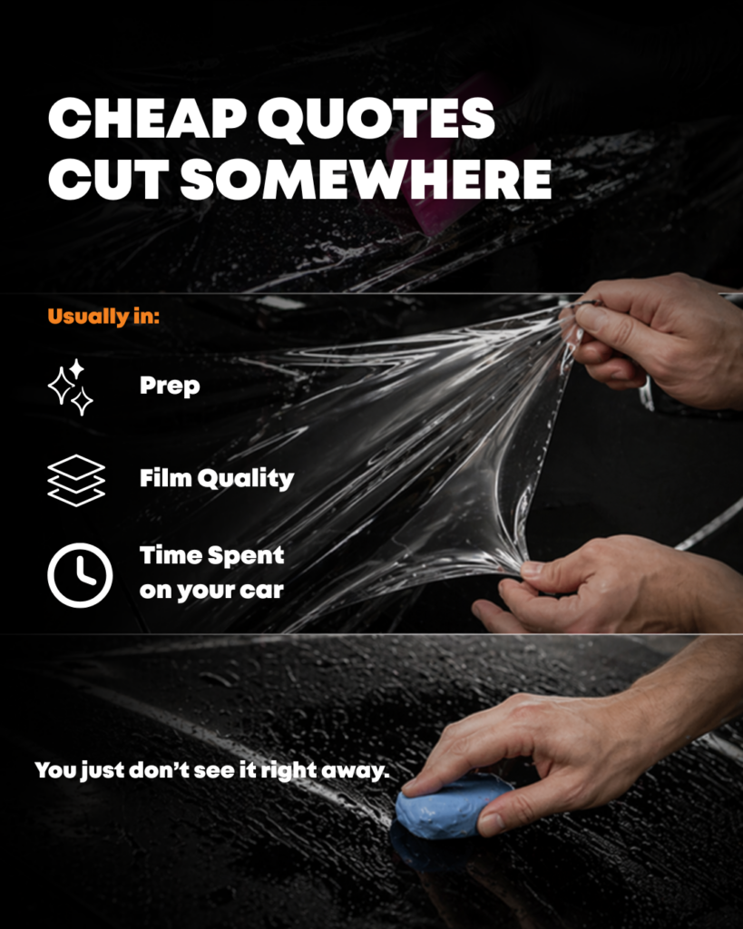 cheap quotes cut somewhere. in prep, film quality, or time.