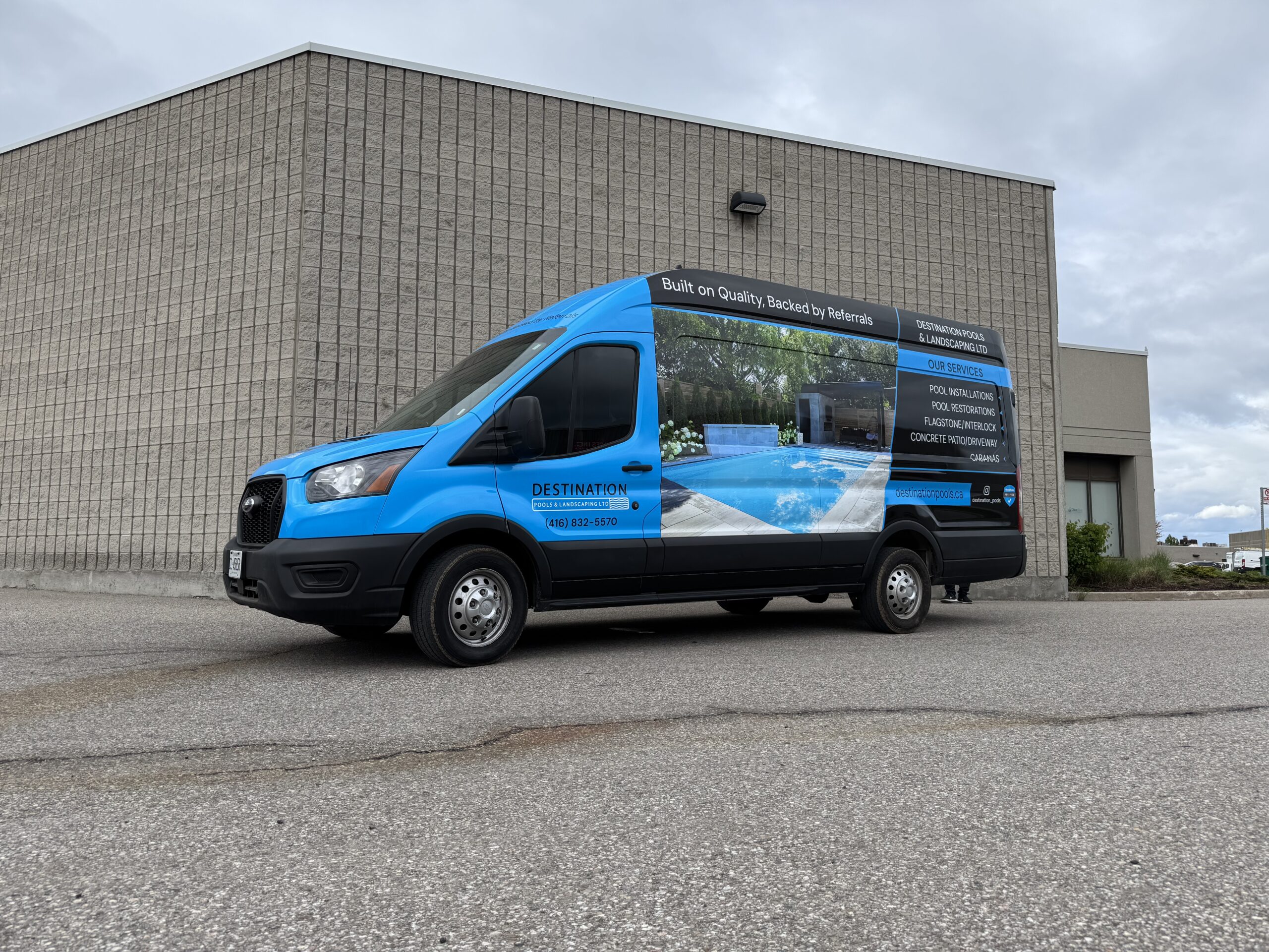 ford transit commercial wrap for a pool busienss