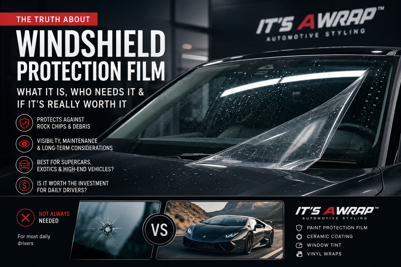 image describing the benefits of windshield protection film