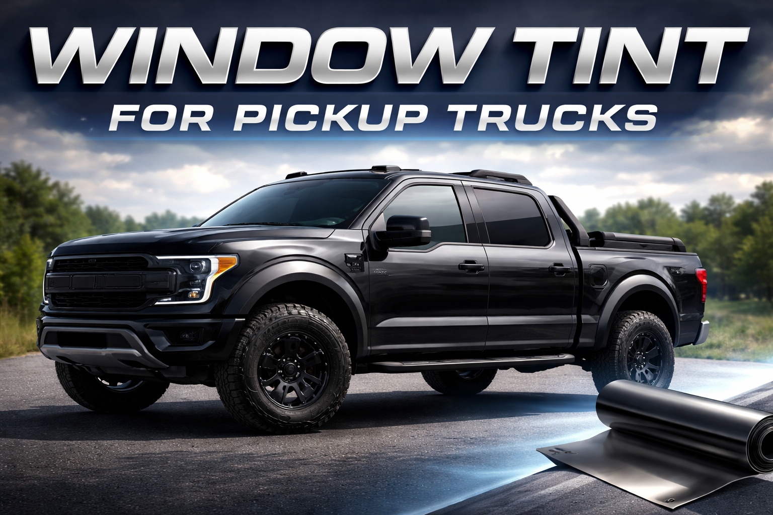 picture of a pick up truck with window tint